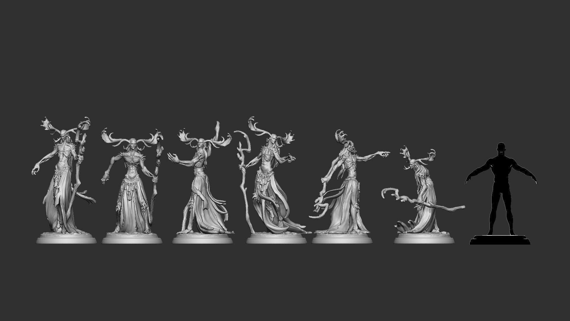 Dark Creatures Set | Six Poses | Order Of The Grave Whisper | Resin 3D Printed Miniature | White Werewolf Tavern