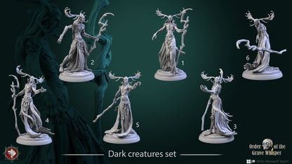 Dark Creatures Set | Six Poses | Order Of The Grave Whisper | Resin 3D Printed Miniature | White Werewolf Tavern